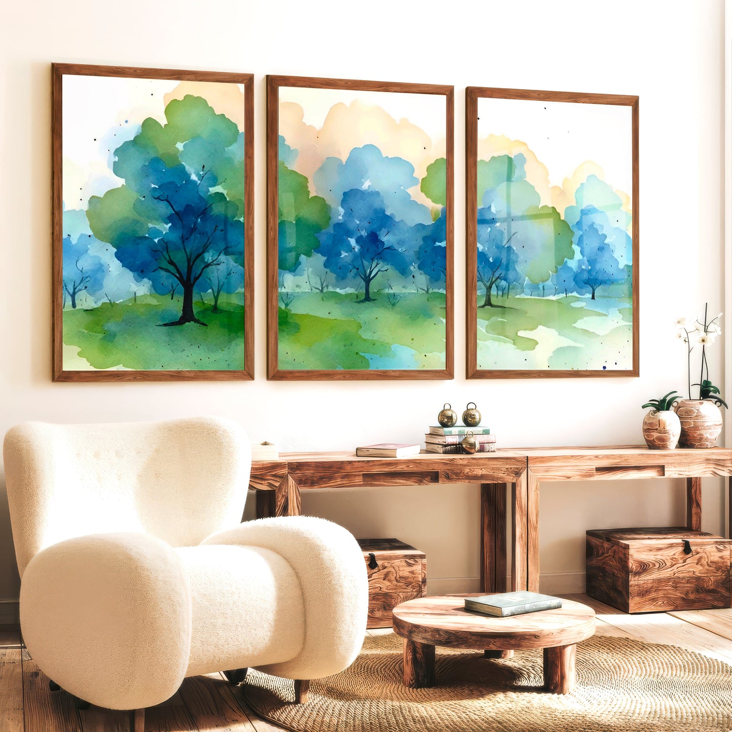 Forest Painting Abstract - Nature Wall Art Triptych