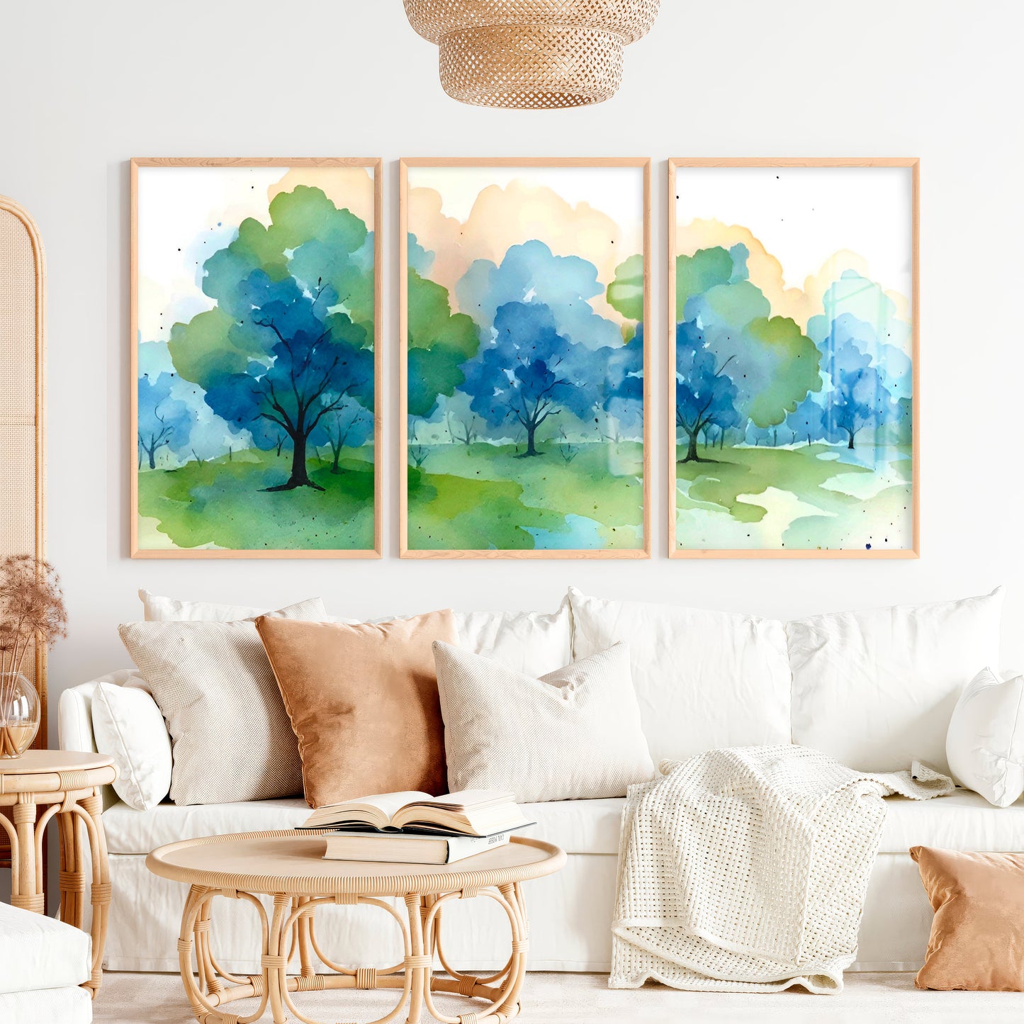 Forest Painting Abstract - Nature Wall Art Triptych