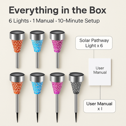 Solar Garden Pathway Lights Outdoor for Yard