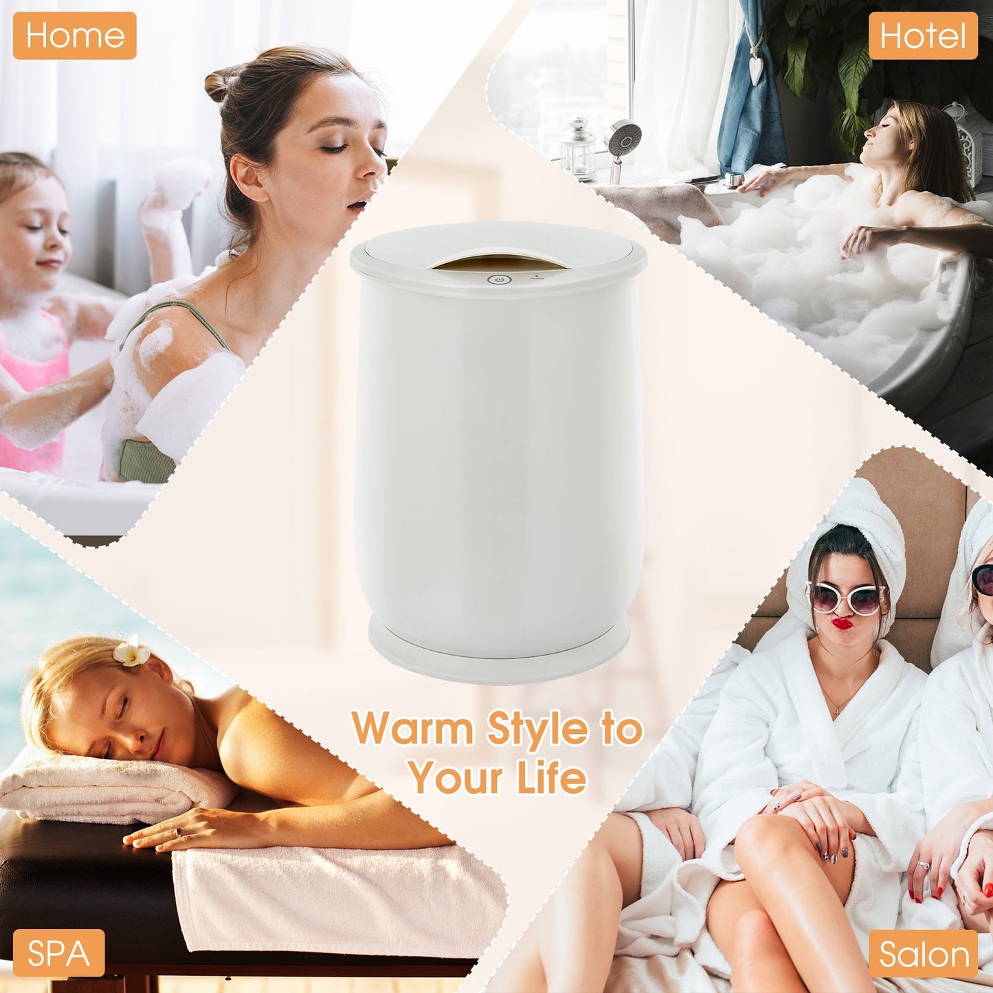 20L Bathroom Towel Warmer with Auto Shut-White