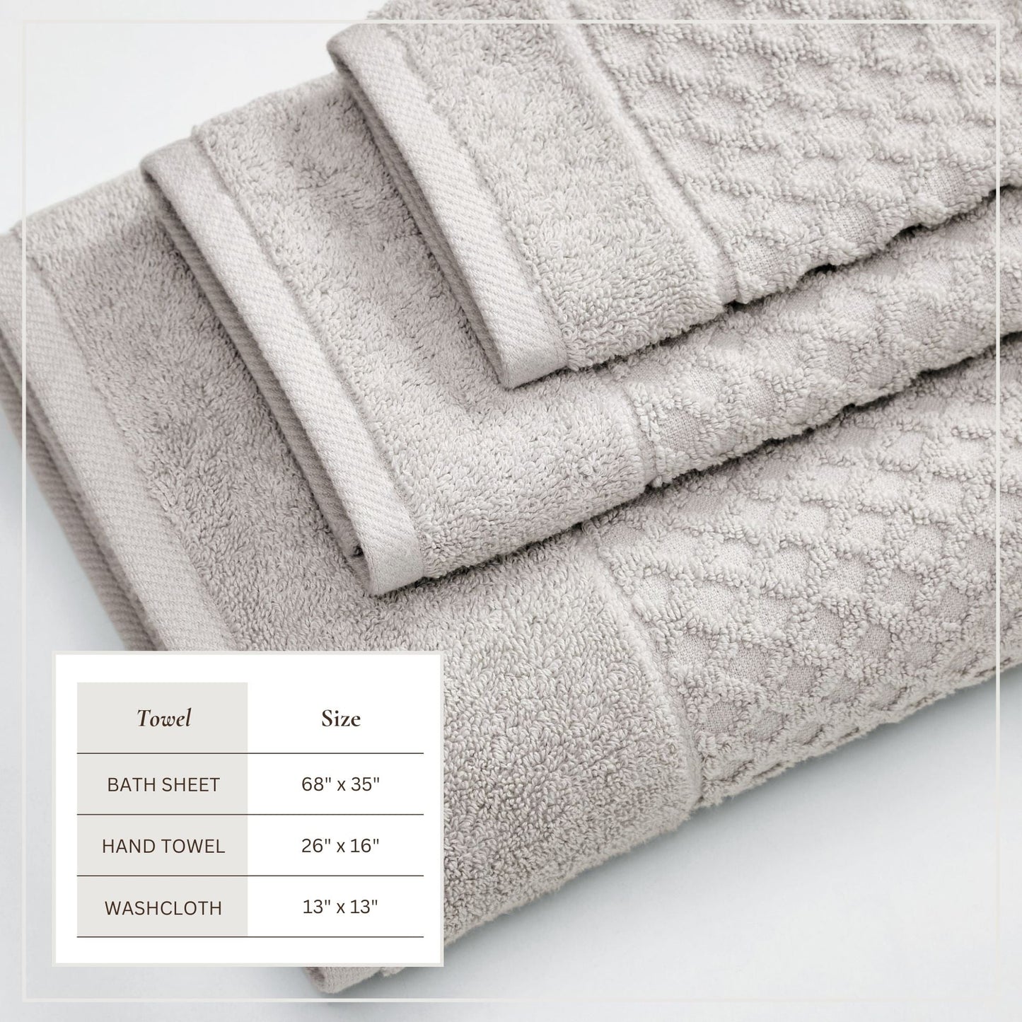 Cotton Diamond Waffle Weave Bath Towel Set - Grayson Collection