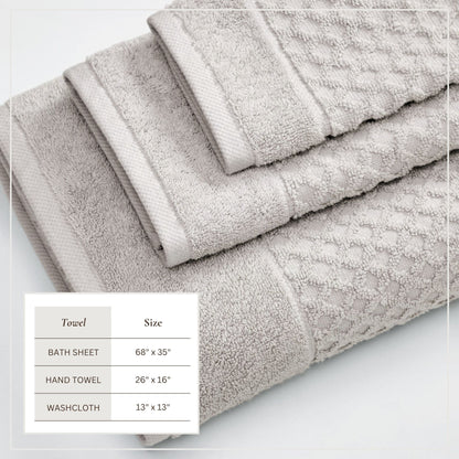 Cotton Diamond Waffle Weave Bath Towel Set - Grayson Collection