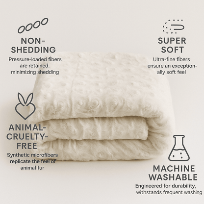 DaDa Bedding Luxury White Roses Fluffy Soft Sherpa Backside Faux Fur Throw Blanket (K11)