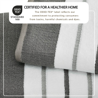 Decorative Cotton Stripe Bath Towel Set - Noelle Collection