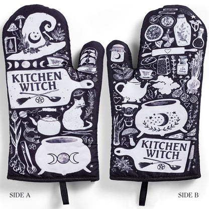 Kitchen Witch Oven Mitt Set