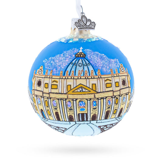 The Papal Basilica of Saint Peter, Vatican Glass Ball Christmas Ornament 3.25 Inches