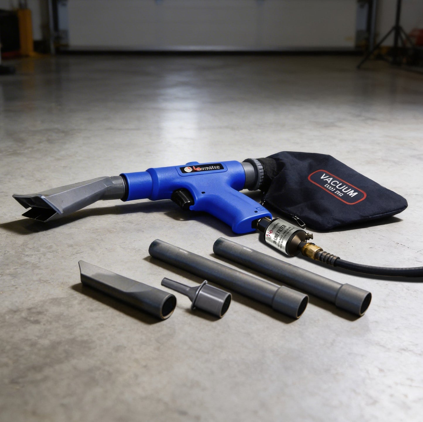 Professional 2-in-1 Air Compressor Vacuum & Blower Kit - 150 PSI Heavy-Duty Pneumatic Cleaning Tool with 6 Attachments
