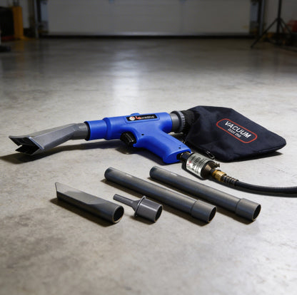 Professional 2-in-1 Air Compressor Vacuum & Blower Kit - 150 PSI Heavy-Duty Pneumatic Cleaning Tool with 6 Attachments