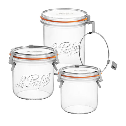Le Parfait Bistrot, French Glass Jars with Airtight Clip Lids for Canning and Serving