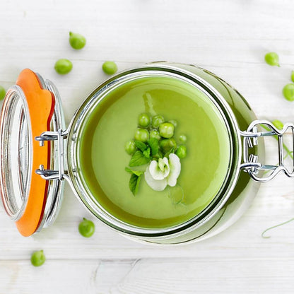 Le Parfait Super Jars, French Glass Canning Jars with Stainless Wire-Bail Clamp Lid
