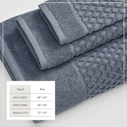 Cotton Diamond Waffle Weave Bath Towel Set - Grayson Collection