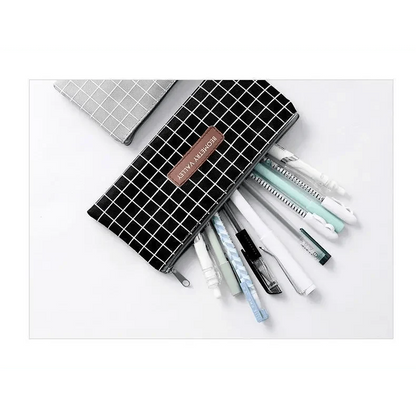 Office Simple Print Stationery Pencil Case Classic Design Pencil Pouch Simple Storage Bag