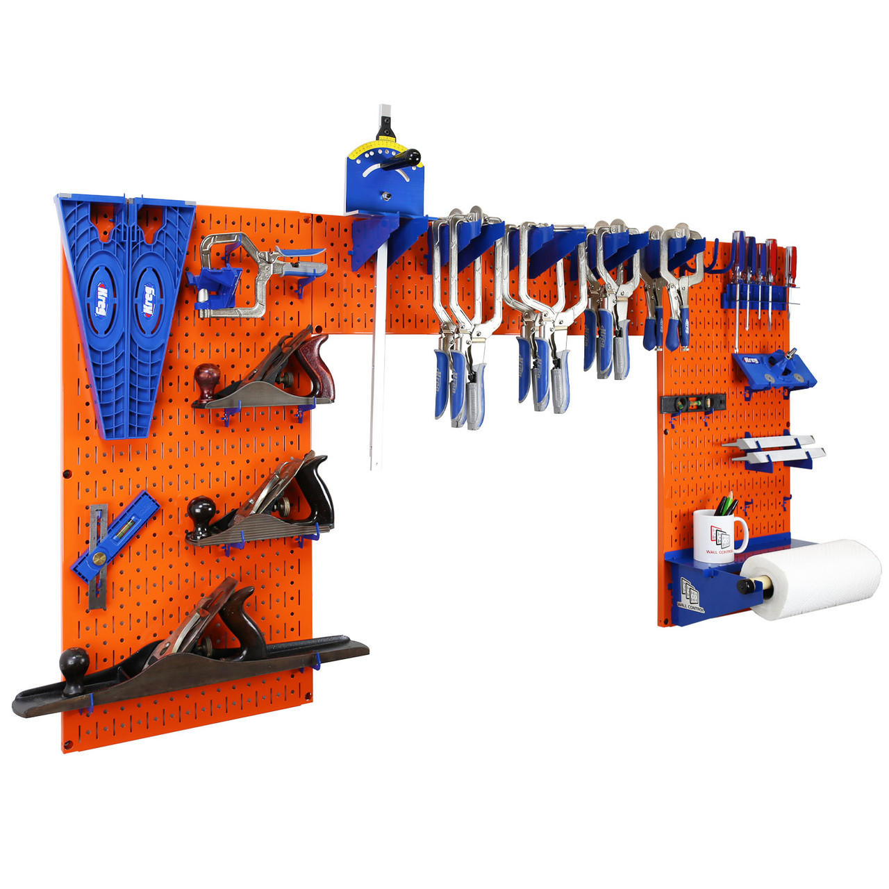 Lazy Guy DIY Maker Woodworking Tool Storage Organizer Set - Metal Pegboard with Accessories
