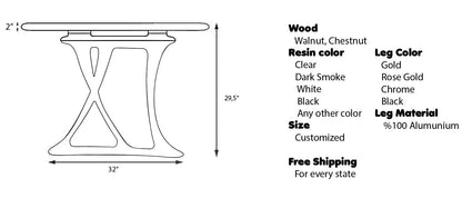 Custom Epoxy Resin Dining Room Table | Osso Dining Table