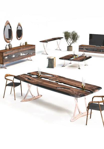Custom Epoxy Resin Dining Room Table | Osso Dining Table