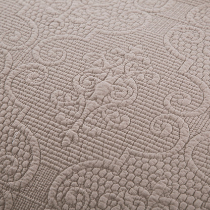 DaDa Bedding Taupe Beige Sand Dollar Floral Quilted Cotton Pillow Sham - 1-Piece  (JHW585)