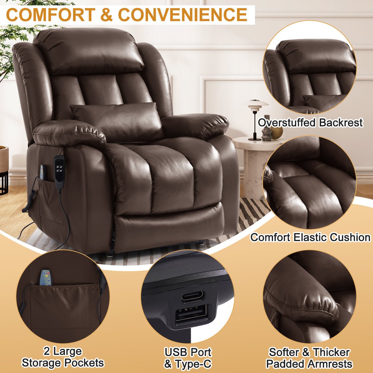 Power Lift Chair Recliner | Lay Flat | by Latitude Run