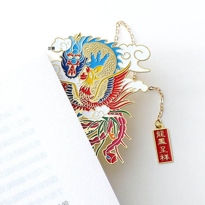 Retro Carving Brass Bookmark Tassel Pendant Book Clip Metal Pagination Mark Student Gift Stationery School Supply Metal Creative Bookmark Chinese Style Unique Vintage Series Gift For Reader Student