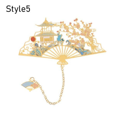 Retro Carving Brass Bookmark Tassel Pendant Book Clip Metal Pagination Mark Student Gift Stationery School Supply Metal Creative Bookmark Chinese Style Unique Vintage Series Gift For Reader Student