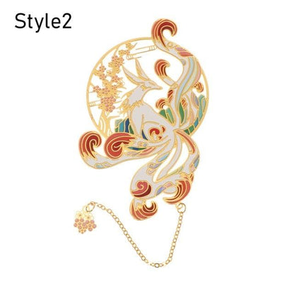 Retro Carving Brass Bookmark Tassel Pendant Book Clip Metal Pagination Mark Student Gift Stationery School Supply Metal Creative Bookmark Chinese Style Unique Vintage Series Gift For Reader Student