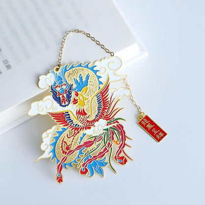 Retro Carving Brass Bookmark Tassel Pendant Book Clip Metal Pagination Mark Student Gift Stationery School Supply Metal Creative Bookmark Chinese Style Unique Vintage Series Gift For Reader Student