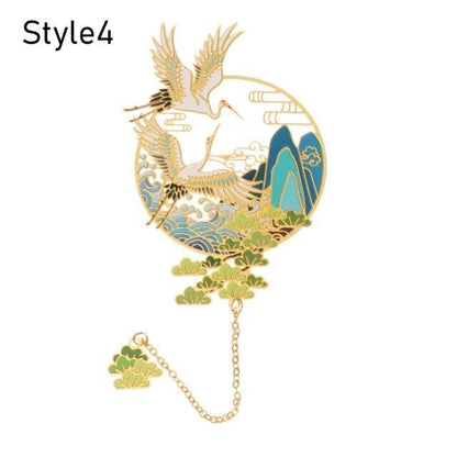 Retro Carving Brass Bookmark Tassel Pendant Book Clip Metal Pagination Mark Student Gift Stationery School Supply Metal Creative Bookmark Chinese Style Unique Vintage Series Gift For Reader Student