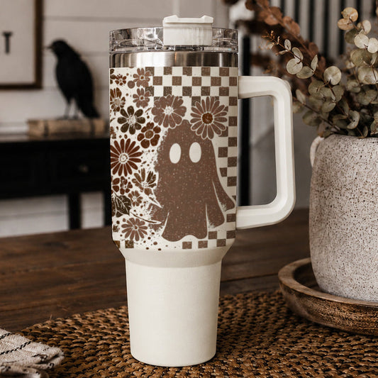 Retro Ghost + Skull 40oz