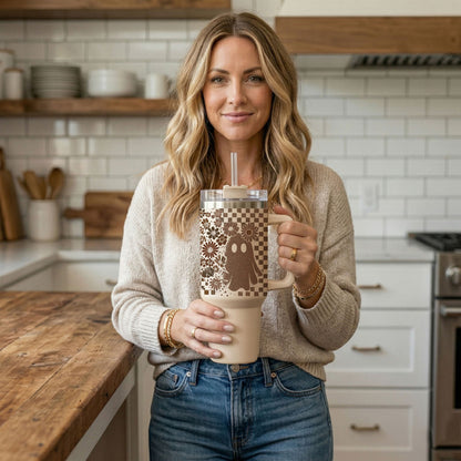 Retro Ghost + Skull 40oz