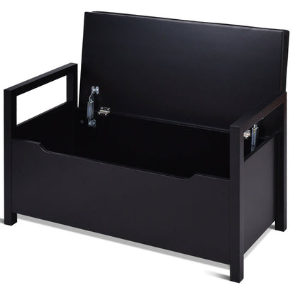 34.5 ×15.5 ×19.5 Inch Shoe Storage Bench with Cushion Seat for Entryway