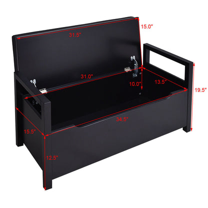 34.5 ×15.5 ×19.5 Inch Shoe Storage Bench with Cushion Seat for Entryway
