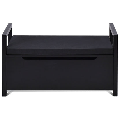 34.5 ×15.5 ×19.5 Inch Shoe Storage Bench with Cushion Seat for Entryway