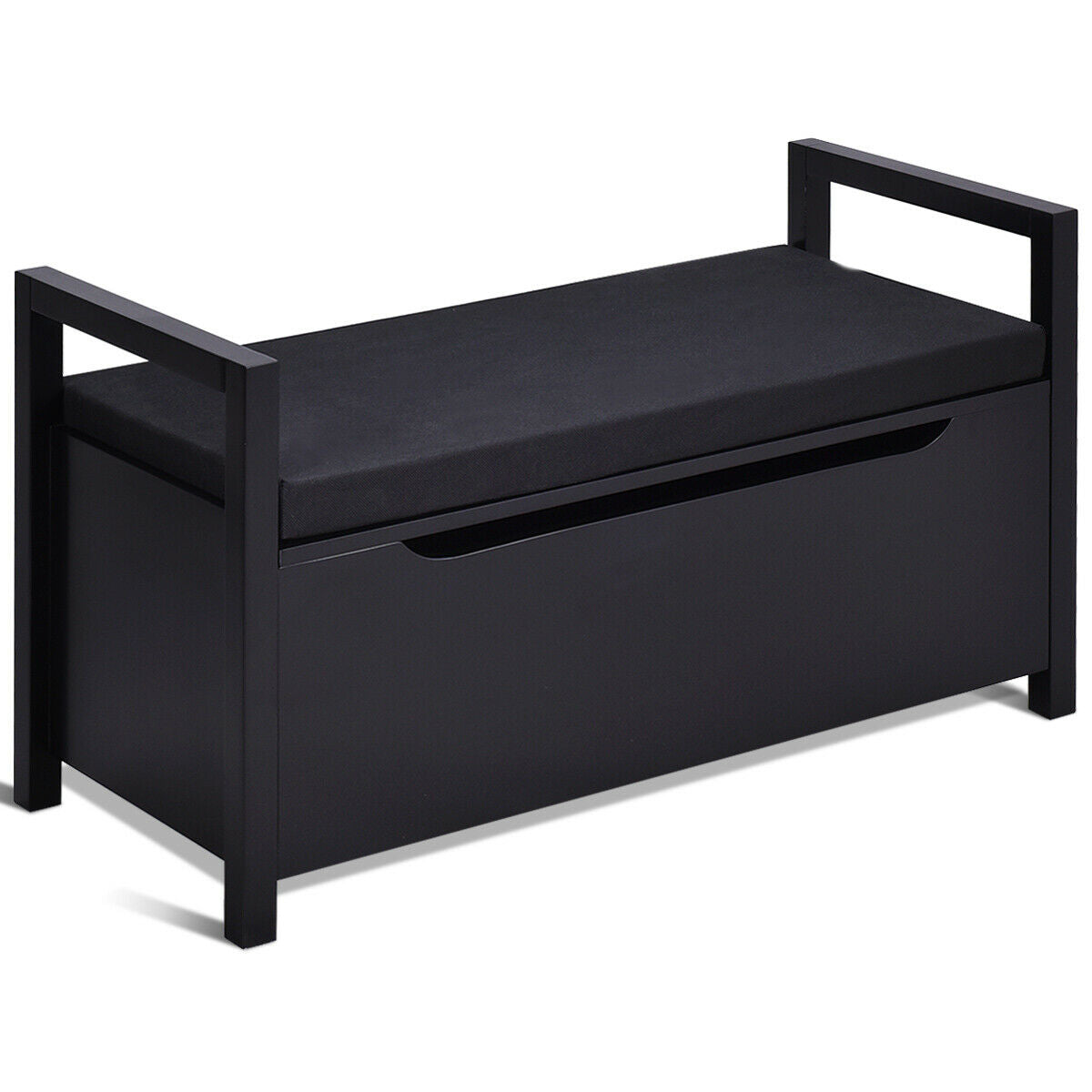34.5 ×15.5 ×19.5 Inch Shoe Storage Bench with Cushion Seat for Entryway