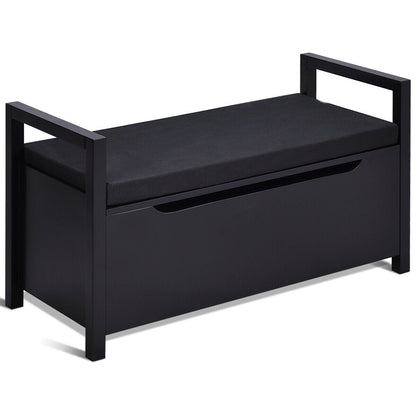 34.5 ×15.5 ×19.5 Inch Shoe Storage Bench with Cushion Seat for Entryway