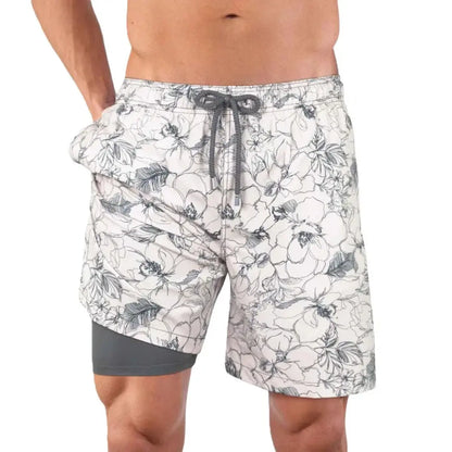 Men’s Premium Compression-Lined Hybrid Shorts – Secret Garden