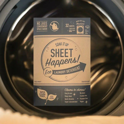 SHEET HAPPENS Eco Laundry Detergent Sheets 64 Loads