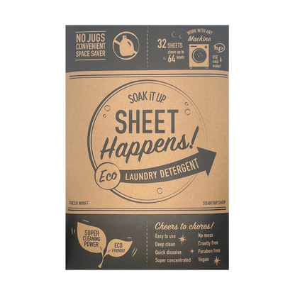 SHEET HAPPENS Eco Laundry Detergent Sheets 64 Loads