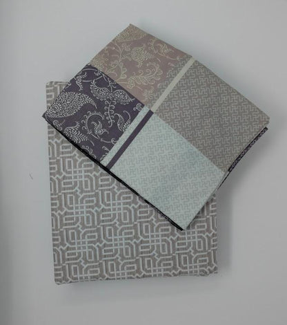 DaDa Bedding Grey Floral Paisley Fitted & Flat Sheet w/ Pillow Cases Set (FSFS8222)