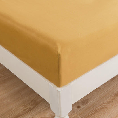 DaDa Bedding Honey Yellow Cotton Fitted Sheet Set