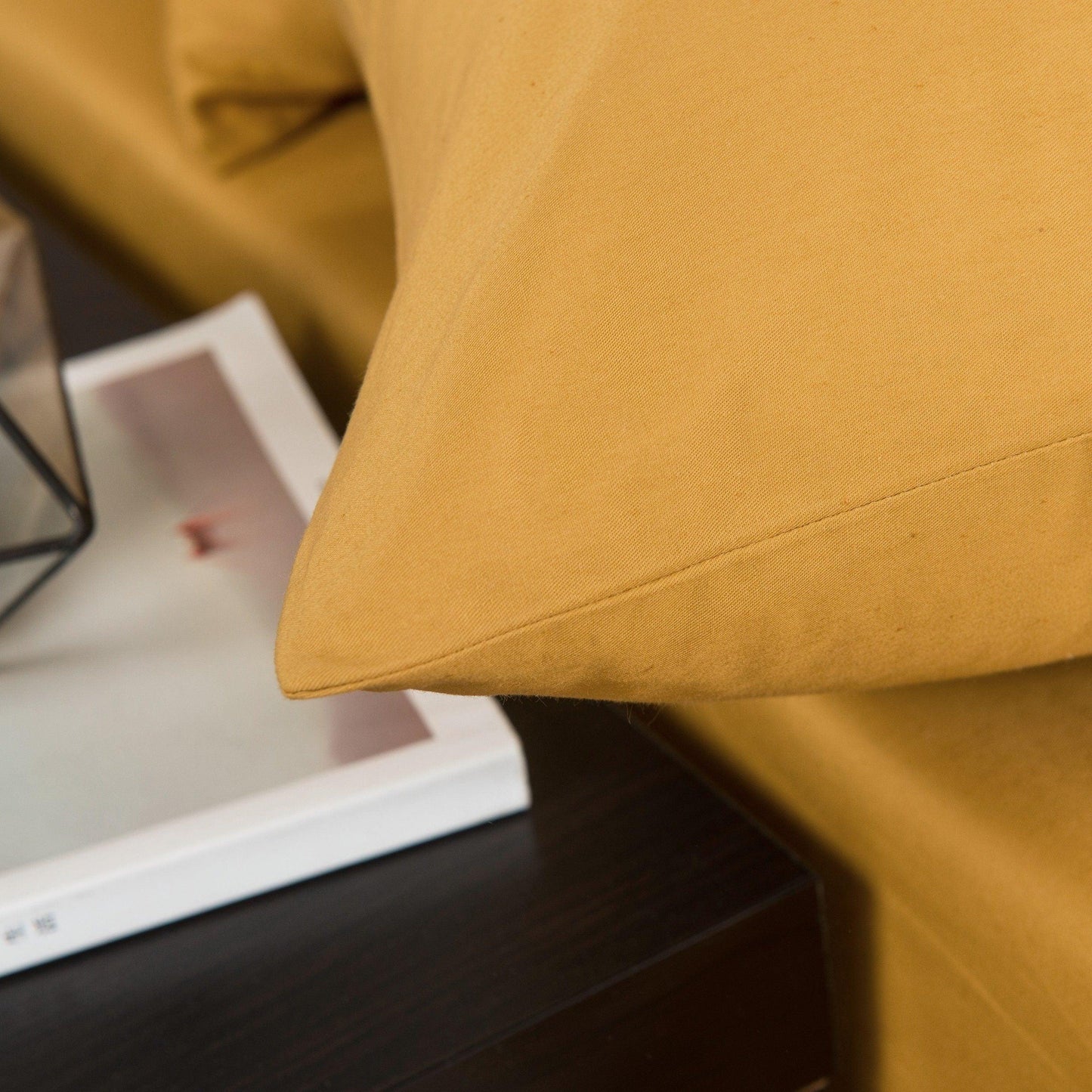 DaDa Bedding Honey Yellow Cotton Fitted Sheet Set