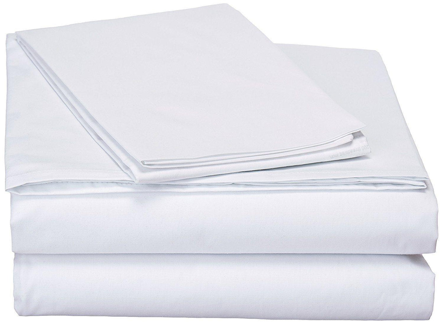 DaDa Bedding White Cotton Flat Sheet Set with Pillow Cases