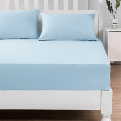 DaDa Bedding Seafoam Blue Cotton Fitted Sheet Set