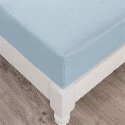 DaDa Bedding Seafoam Blue Cotton Fitted Sheet Set