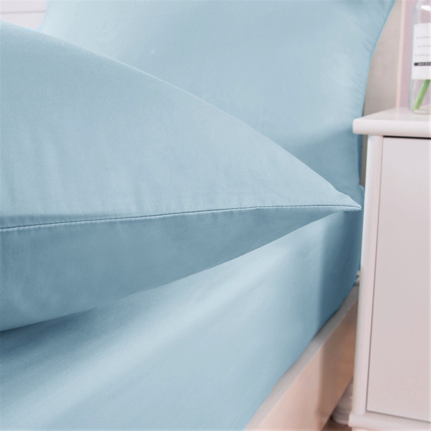DaDa Bedding Seafoam Blue Cotton Fitted Sheet Set