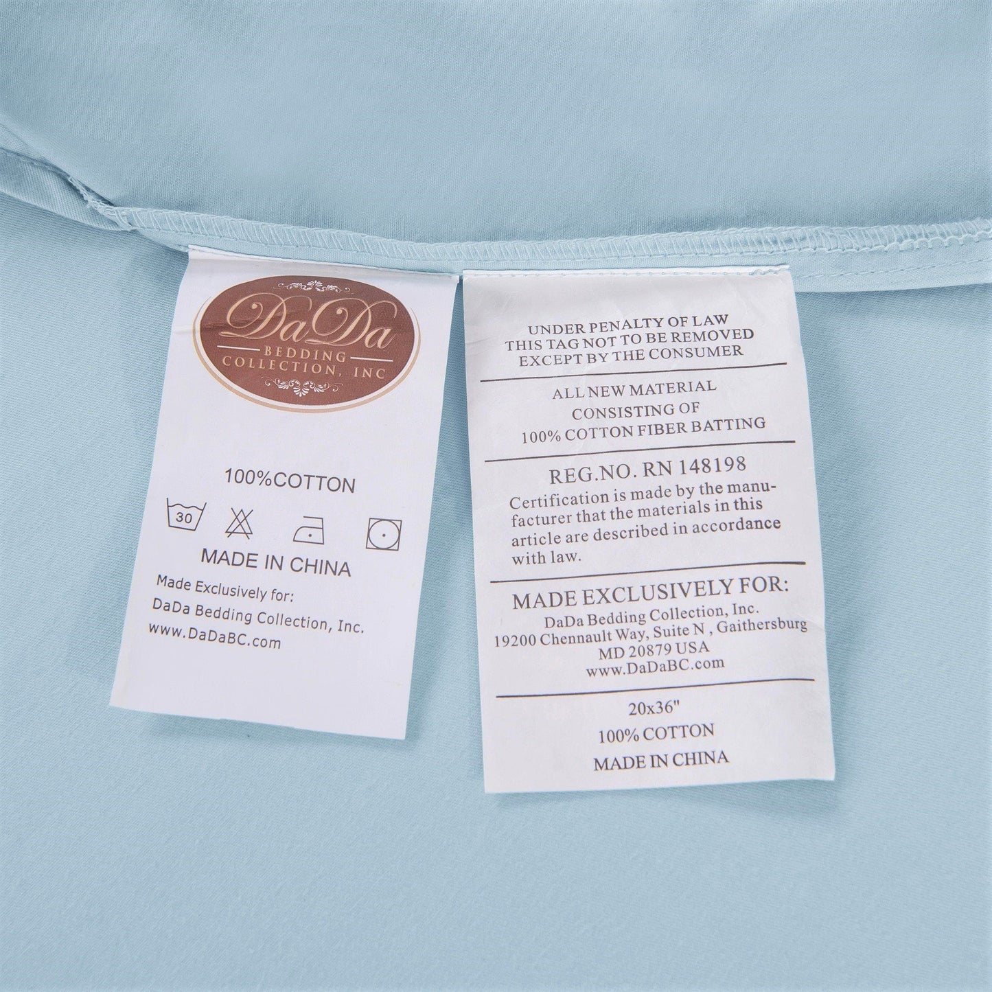 DaDa Bedding Seafoam Blue Cotton Fitted Sheet Set