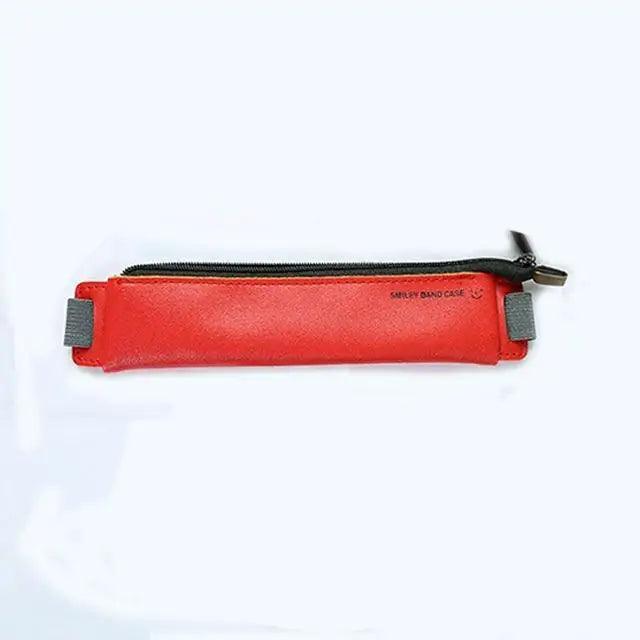Slim Leather Unique Design Pencil Case Book Holder Pouch With Elastic Band For Notebook Fashion School Pen Case