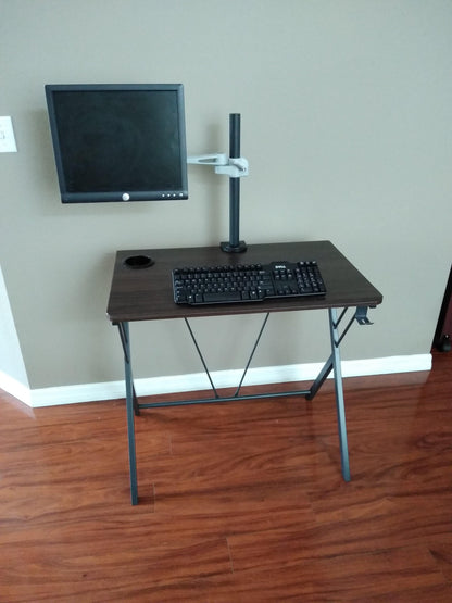 SW32L 32" Small Computer Desk for small spaces w/headphone backpack hook