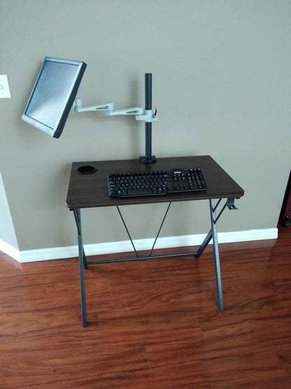 SW32L 32" Small Computer Desk for small spaces w/headphone backpack hook