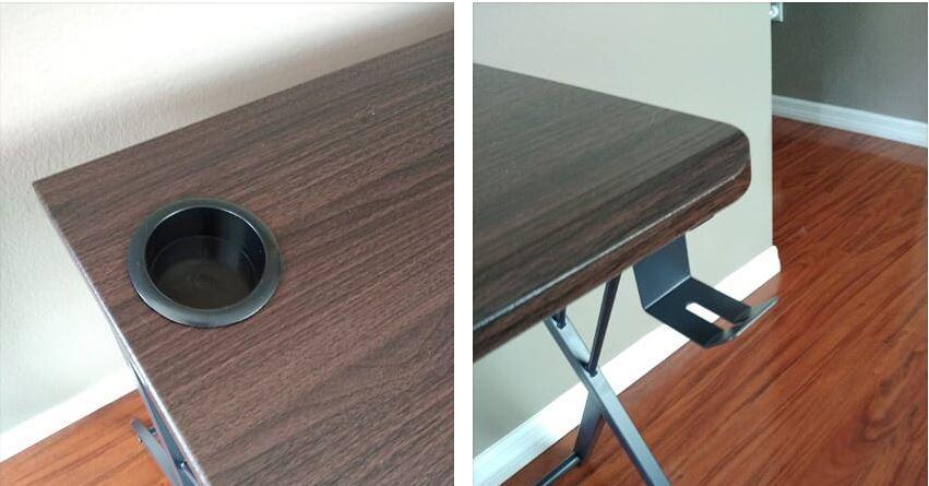 SW32L 32" Small Computer Desk for small spaces w/headphone backpack hook