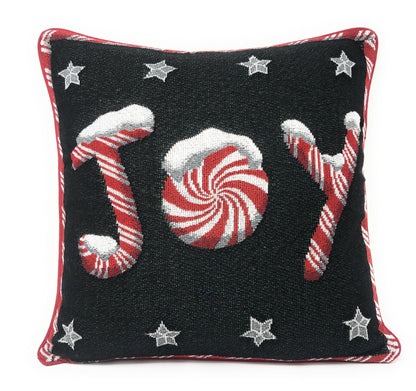 DaDa Bedding Set of 8 Pieces Peppermint Joy Holiday Table Tapestry - 4 Placemats, 2 Table Runners, 2 Throw Pillow Covers (12904)