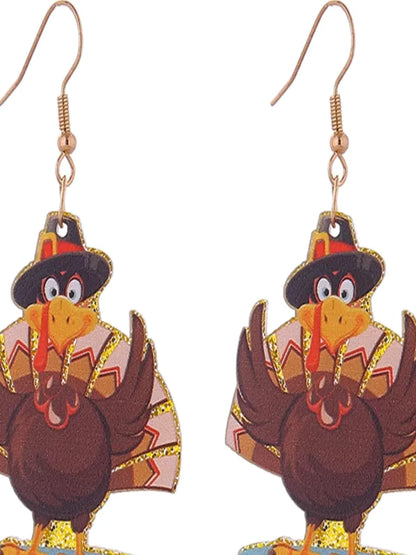 Thanksgiving Turkey Dangle Earrings